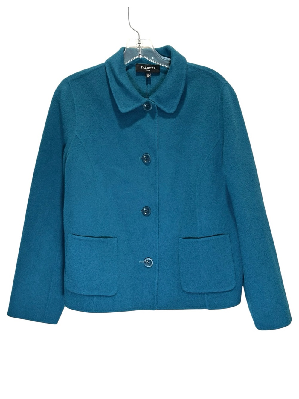 NWT Talbots Teal Double Faced Felted Wool Jacket - 14 Petite